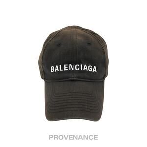 🔴  Balenciaga Embroidered Logo Cap - Archetype Washed Black